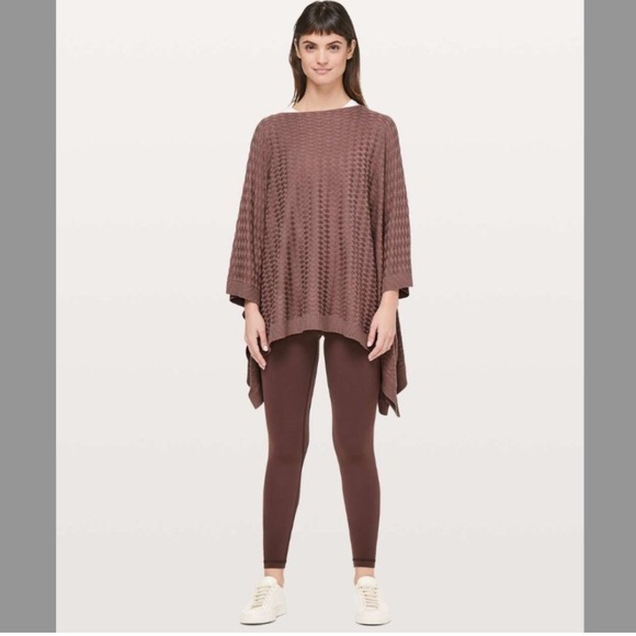 lululemon athletica Sweaters - Lululemon Divinity Woven Poncho Wrap in Spanish Oak